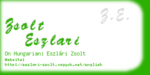 zsolt eszlari business card